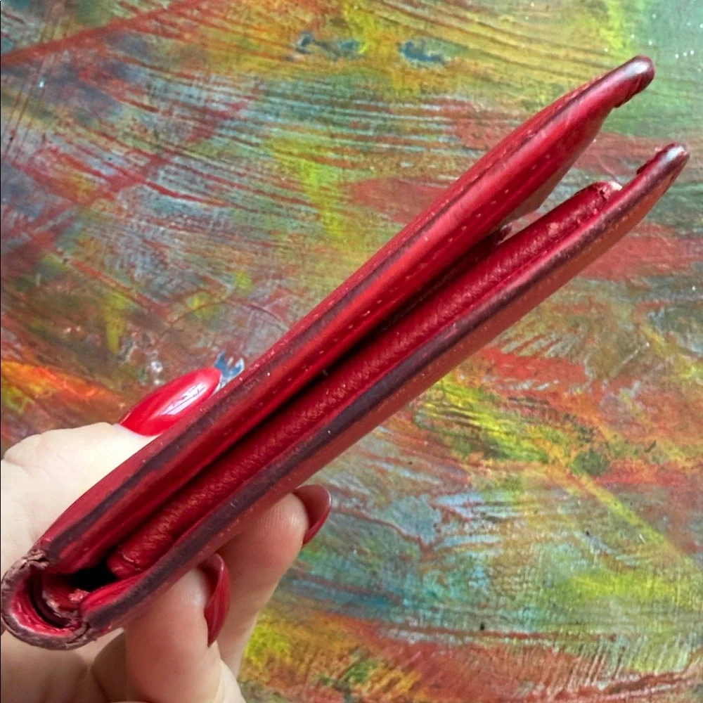 Louis Vuitton Scarlet Epi Leather Wallet Red LV Bi Fold Unisex Vintage